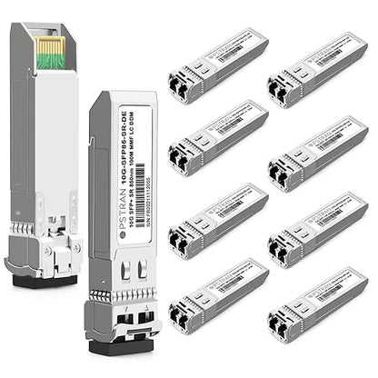 OPSTRAN 10GBASE-SR SFP+ Optical Transceiver Module Compatible with Dell 407-10356 407-BBOU 331-5311 Dell Force10 GP-10GSFP-1S 10Gbps 850nm 300m DDM Duplex LC MMF 10 Pack