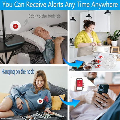WiFi Caregiver Pager Call Button Wireless Nurse Alert Call Bell Emergency Alert Pager at Home for Elderly Patients