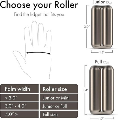 ONO Roller - Handheld Fidget Toy for Adults | Help Relieve Stress, Anxiety, Tension | Promotes Focus, Clarity | Compact, Portable Design (Natural, Full Size - Titanium)