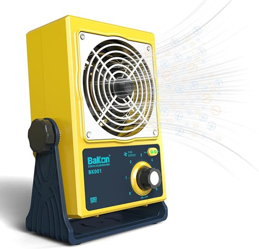 Anti-Static Ion Fan, Ion Electric Fan, Static Eliminator, Electronic Manufacturing Maintenance, Scientific Research Laboratory, Chip Packaging to Eliminate Static Electricity (BK001-Yellow)