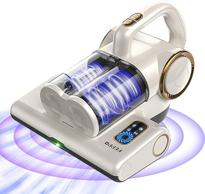 FEPPO Mattress Vacuum Cleaner, 16Kpa Bed Vacuum Cleaner with 253.7nm UV-C Light, 140°F Heat, HEPA Filter & Ultrasonic, Versatile Handheld Vacuums for Bed, Sofa, Couch, Crib(Corded, 500W)