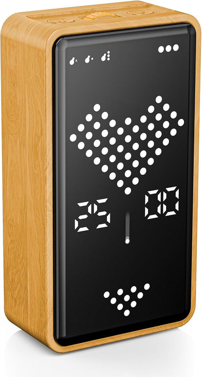 Digital Hourglass Timer, Rechargeable Magnetic Visual Timer with Large LED Display, Adjustable Volume for Classroom, Cooking, Fitness, Baking, Kids Learning & Teaching (Wood Grain Design)