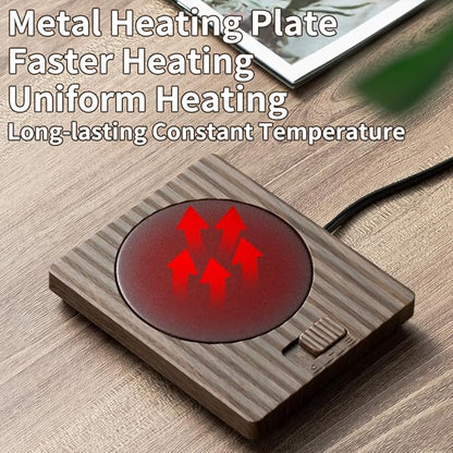Coffee Mug Warmer - Fastest Heating Cup Warmer for Office Desk Accessories with Metal Heating Panel & 2 Temperature Settings for Coffee, Cocoa, Milk, Tea & Candles (Pink)