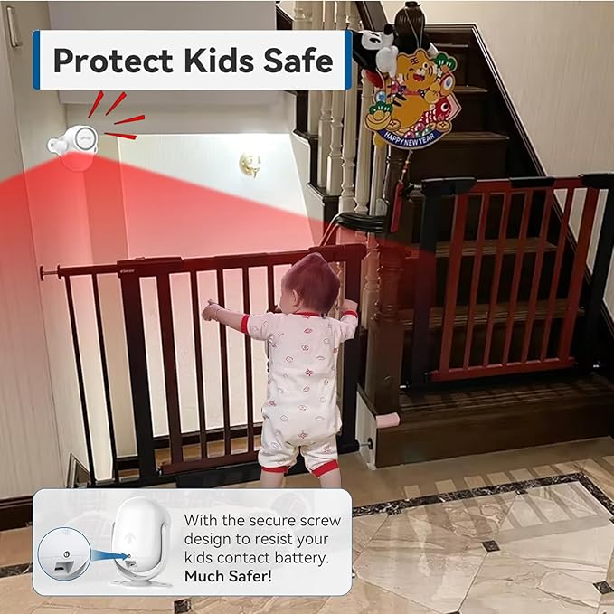 CPVAN 125dB Loud Motion Sensor Alarm with 328ft Remote Control (40ft PIR Detector, Batteries), Indoor Wireless Infrared Security Motion Detector with Siren for Home Garage Van (CP2 Pro, Whtie)