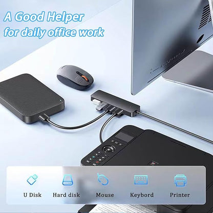 VIENON USB C Hub with 4 USB 3.0 Female Ports, USB C Splitter USB Extender for C Port Laptop, iMac Pro, MacBook, iPad Pro, Dell, Acer, HP, ASUS, Printer, Camera,Keyborad, Mouse etc-2ft