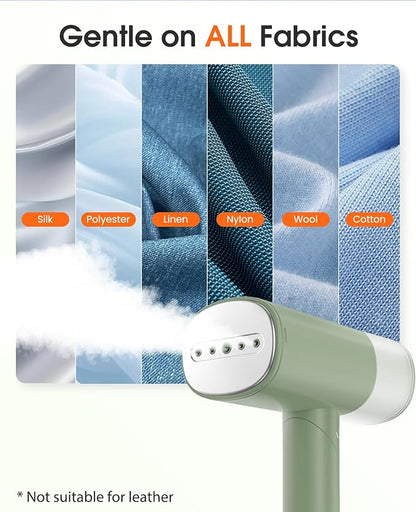 Handheld Steamer for Clothes, 1200W Foldable Travel Steamer, 20 Sec Preheat Garments Wrinkle Remover, 120V Portable Hand Iron with 150ml Water Tank, Clothes Steamer for Home Travel-Green