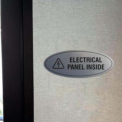 Signs ByLITA Oval Electrical Panel Inside Sign (Navy Blue/White) - Small