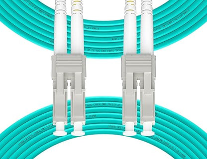 Fibergaga 5Pack-5M(16ft) OM3 LC to LC Fiber Patch Cable, Multimode 50/125µm 10G/40G, OD-2.0mm Fiber Optic Cable Duplex