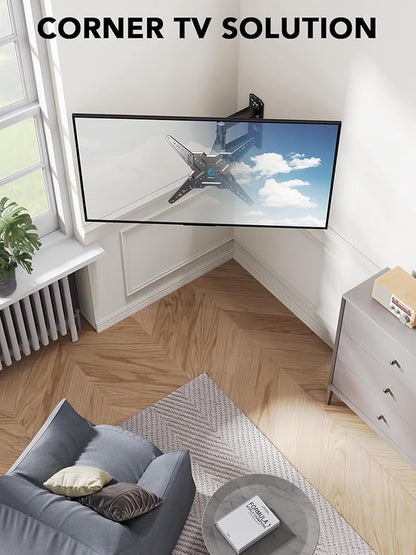 Pipishell Full Motion TV Wall Mount for Most 26-60 inch TVs, 55 inch Compatible, with Swivel, Tilt, Extension, Single Stud Articulating TV Mount Bracket, Holds up to 77 lbs, Max VESA 400x400mm, PIMF11