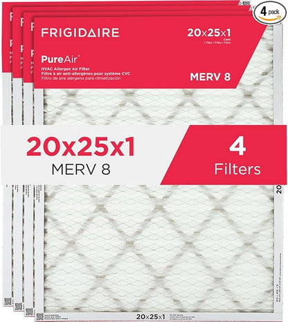 Frigidaire PureAir® 20" x 25" x 1" MERV Allergen 8 Air Filter - 4 Pack