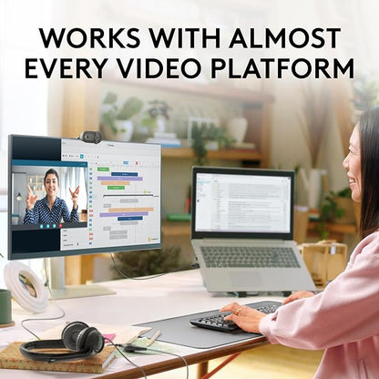 Logitech Brio 101 Full HD 1080p Webcam for Meetings, Streaming, Desktop, Laptop, PC - Built-in Mic, Shutter, Works with Zoom, Microsoft Teams, Nintendo Switch 2’s New GameChat Mode, USB-A,-Black