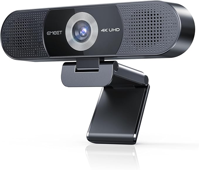 EMEET C980 PRO 3-in-1 4K Webcam with Microphone and Speaker, 60°-98° Wide Angle Webcam w/ 4 Noise Cancel Mics, 2 Speakers, Fixed Focus, Magnetic Privacy Cover, Great for Group and Personal Video Calls