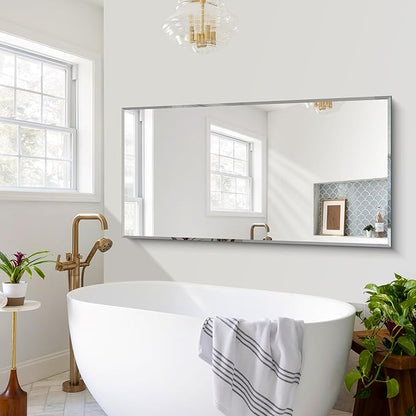 CILIBER Beveled Bathroom Mirror, 30x60 Large Frameless Mirrors for Over Sink, Upgraded Shatterproof Beveled Frameless Vanity Mirror for Bathroom,Bedroom,Living Room and Entryway