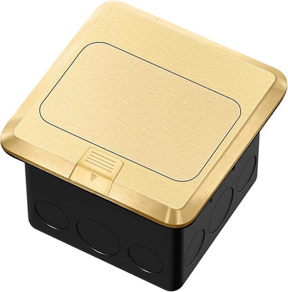 Vagueior Pop-Up Floor Box Kit, 20A Tamper-Weather Resistant Receptacle GFCI Outlet, Corrosive Resistant Hardware, ETL Certified,Gold(1 Pack)