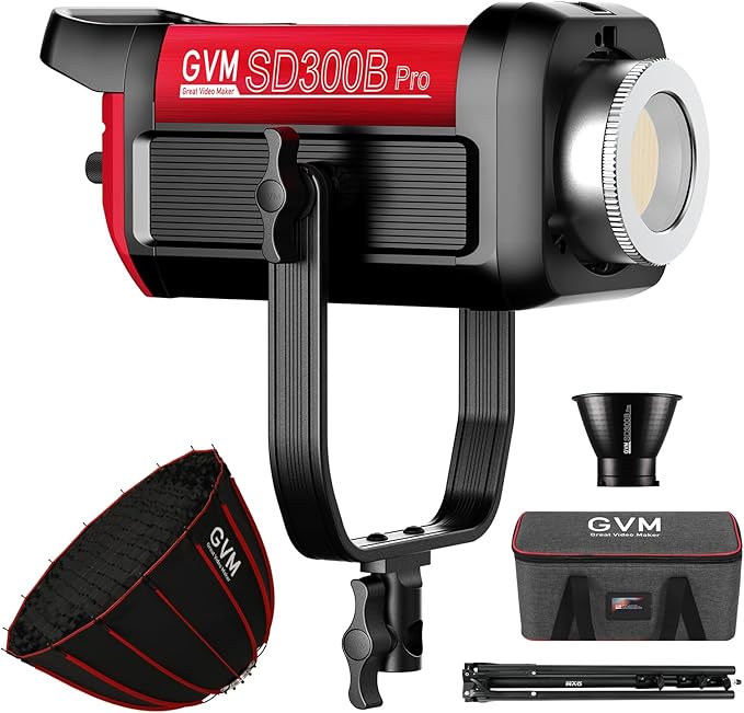 GVM Video Lighting 300W Bi-Color Studio Lights kit with Bowens Mount Softbox and Stand CCT 2700K~6800K CRI 97+ Continuous Lighting for Photography