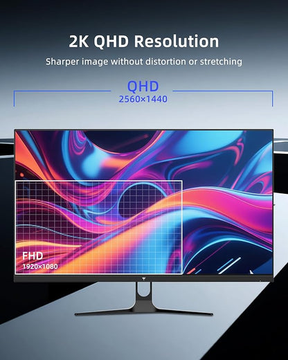 KTC 32 Inch Computer Monitor 2K - 1440P IPS Monitor 120Hz, Adaptive Sync, 109% sRGB, HDR10, Eye Care, HDMI Displayport, Tilt, VESA Compatible, 100Hz PC Monitors for Home Office Gaming, White, H32D6