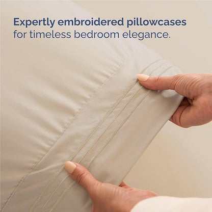 Full Size 4 Piece Sheet Set - Comfy Breathable & Cooling Bed Sheets Set - Hotel Luxury Bedding for Women, Men, Kids, Teens, Boys & Girls - Deep Pockets, Ultra-Soft and Wrinkle Free - Oeko-Tex - Wheat