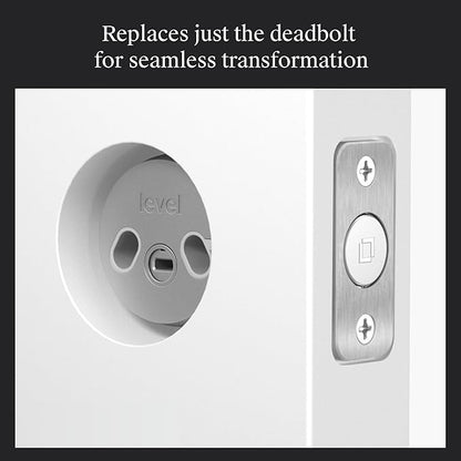 Level Bolt (Matter) Smart Deadbolt – Make Your Lock Smart Without Changing Keys or Hardware – Matter-Over-Thread, Keyless Entry & Remote Access via Apple Home, Google Home, Alexa, and for SmartThings