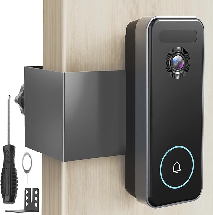 Anti-Theft Video Doorbell Mount Compatible with Aosu, No Drill Doorbell Camera Mount, Adjustable Mounting Bracket Holder Accessories for Apartment Rentals, Enhanced Protection Doorbell Mount Bracket