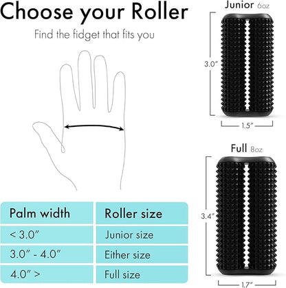 ONO Roller - Handheld Fidget Toy for Adults | Help Relieve Stress, Anxiety, Tension | Promotes Focus, Clarity | Compact, Portable Design (Acupressure, Junior Size - Aluminum)