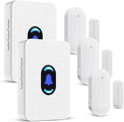 Daytech Wireless Door Sensor Chime - 800ft Range, 20 Chimes, 5 Adjustable Volume, Mute Mode, LED Indicator, Door Open Alert for Business/Home