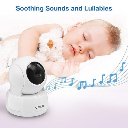 VTech Video Baby Monitor with 5" LCD Screen, Up to 17Hrs Video & 31Hrs Audio Battery Life, Night Vision, 1000ft Range, Pan-Tilt-Zoom, Lullabies, Soothing Sounds, Temperature Sensor, No WiFi: 924W