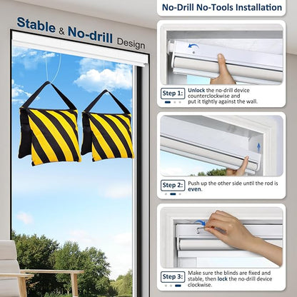 MANSNIX Smart Motorized Blinds with Remote, Cordless No-Drill Automatic Roller Shades, Blackout Electric Blind for Windows, Grey, 48 x 72