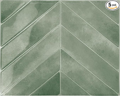 SMART TILES Peel and Stick Backsplash - 5 Sheets of 11.43" x 9" - 3D Adhesive Peel and Stick Tile Backsplash for Kitchen, Bathroom, Wall Tile