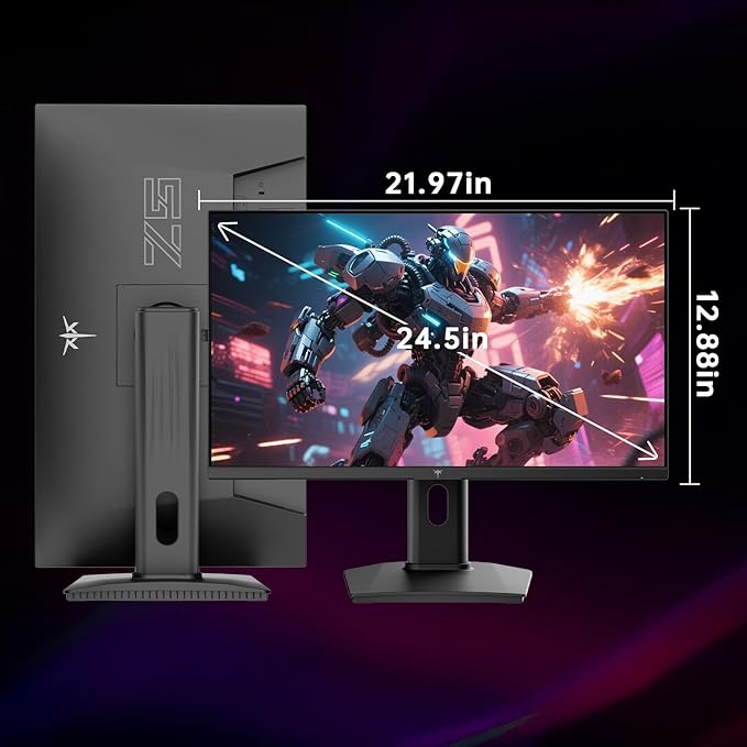 KTC 24.5 Inch 300Hz Gaming Monitor, FHD 1080P 240Hz Fast IPS Monitor, HDR, FreeSync, DisplayPort x1 HDMI x2, 119% sRGB, Height/Pivot/Tilt Adjustment, VESA Support, H25Y7