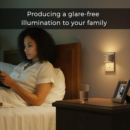 L LOHAS LED Night Lights Plug into Wall, Dimmable Night Light with 3 Level Brightness, 3000K Soft White, 2 Pack, Cement Gray Housing