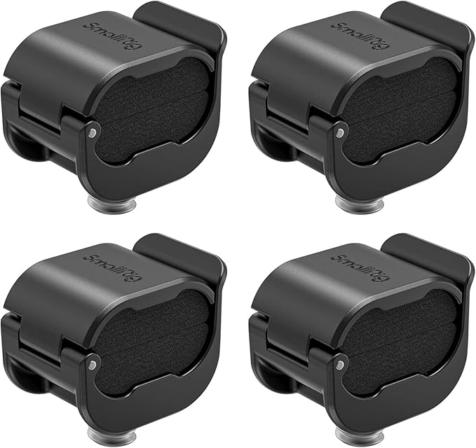 SmallRig Camera Clamp (4 pcs) for HDMI/SDI/Microphone Cable, DSLR Camera Cable Lock Mount Support 2-7mm