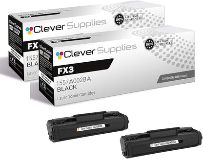 CS Compatible Toner Cartridge Replacement for Canon FX3 1557A002BA Black Fax Series L200 L250 L260i L280 L300 L350 L4000 L4500 L6000 CFX-L4000 CFX-L4500IF Toner Cartridge 2 Pack