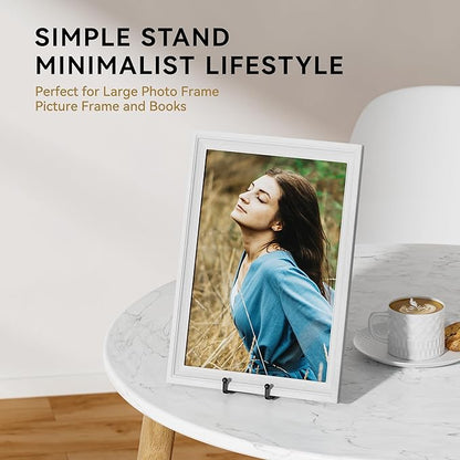 IPAME 4 Pack 10 Inch Large Plate Stands for Display - Metal Square Wire Plate Holder Display Stand + Picture Stand for Book, Platter, Plaque, Photo Easel