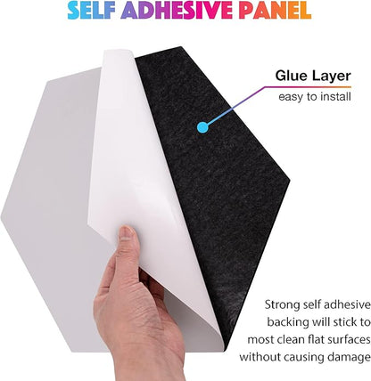 Acoustic Panels 18 Pack Soundproof Wall Panels, 14" X 12" X 0.4" Sound Proof Panles, High-Density Wall Decoration Sound Absorbing Panel, Hexagon Wall Panel for Home Office with Self-Adhesive (Black)