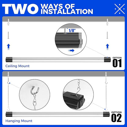 Barrina BS84 LED Shop Lights for Workshop 4FT, 84W, 10000LM, 6500K Utility Shop Lights, Pull Chain ON/Off, Hanging or Flush Mount, ETL, 6 Packs