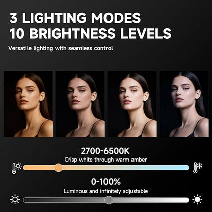 Ring Light Tripod for iPhone, 14" Selfie Ring Light with 63" Tripod Stand and Phone Holder, Professional LED Ringlight for Video Recording, Streaming, Photography, Makeup, Barber, TikTok White
