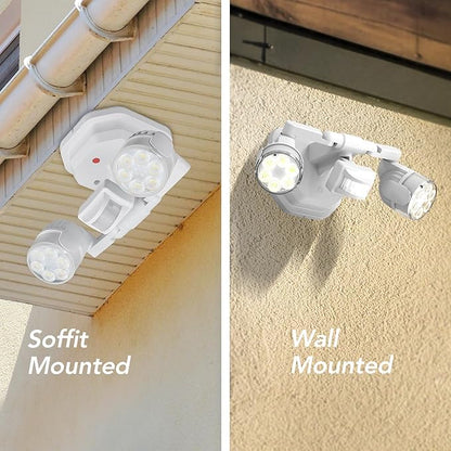 OREiN Motion Sensor Outdoor Lights, 450° Superwide Adjustment Dimmable Dusk to Dawn Flood Lights Outdoor, 5000K/12W (150W Equiv) Outside LED Security Lights IP65, White (Hardwired)