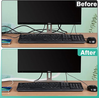 UOMTFAI Dog and Cat Cord Protector 10ft - 1/2inch, Flexible Cable Sleeve for Easy Cord Management, Protects Cables from Pets Chewing, Ideal for USB, Power, Audio and Video Cords - White