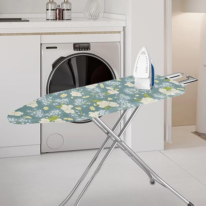 ZCFYGDX Dandelion Flower Print Ironing Board Cover Decor, Resist Scorching & Staining, Easy to Install Resistant Elastic Edges, 3 Nylon Buckle Straps Fasteners, Protective Scorch Cloth Covers Size-XL