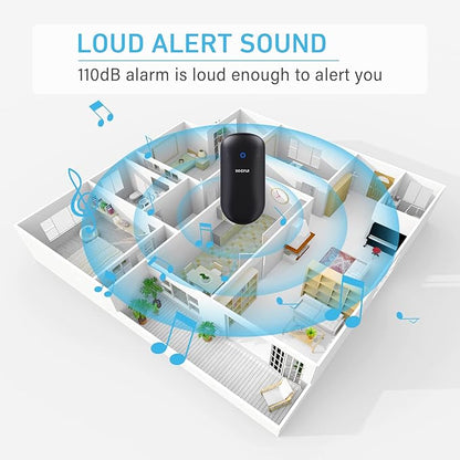 Door Chime, Door Sensor Chime for Door Opens – Door Ringer with 500ft Operating Range 52 Chime 110dB LED Indicators –Entry Alert Chime for Business/Home/Office (1 Receiver+3 Sensors)
