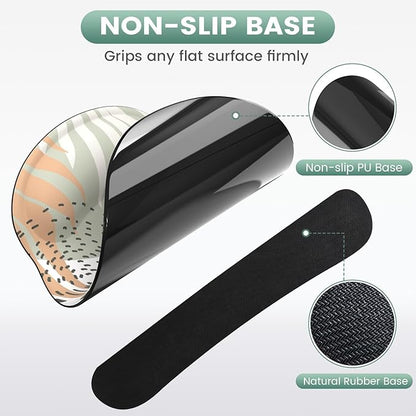 iLeadon Mouse Pad with Wrist Rest Set, Keyboard Wrist Rest + Ergonomic Mouse Pad + Coasters, Easy Typing & Pain Relief Mousepad, Mouse Pad Wrist Support for Computer Home Office, Tropical Leaves