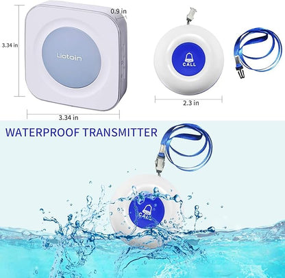 LIOTOIN Wireless Caregiver Pagers Call Button Nurse Alert System Call Bell Call Light Alert Button for Home/Elderly/Patients/Disabled 3 Transmitters 3 Plugin Receivers (600+ft Operating Range)…