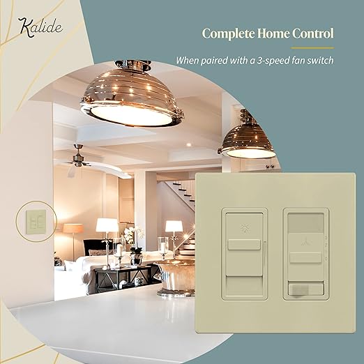 TOPGREENER Digital Dimmer Light Switch for 200W Dimmable LED/CFL Lights, Single Pole Led Slide Dimmer Switch, Neutral Wire Not Required, UL Listed, TGDS1-I, Ivory,1 Pack