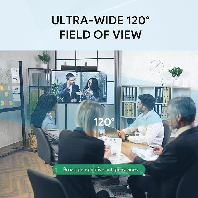 Yealink UVC40 E2 USB Conference Room Camera System 4K Video Conference Camera 120° Wide-Angle Lens 8 Microphone 5W High-Fidelity Speaker Auto Framing Speaker Tracking Compatible with Microsoft, Zoom