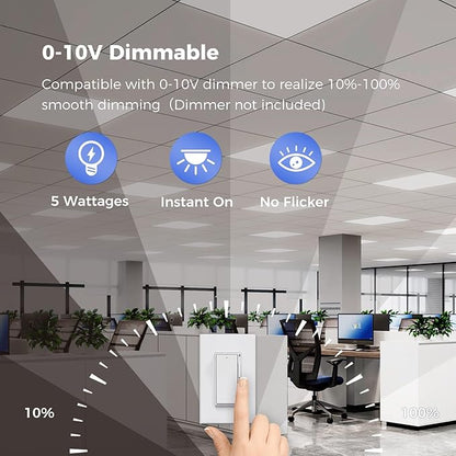 Aphyni 18 Pack 2x2 LED Flat Panel Light, Dimmable Office Kitchen Flush Mount Ceiling Light Panel,Bright 6500LM,Dimmable,Selectable Features, 3000K/4000K/5000K/5700K/6500K, 30W/35W/40W/45W/50W