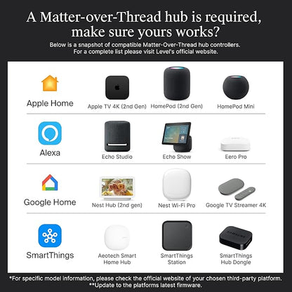 Level Bolt (Matter) Smart Deadbolt – Make Your Lock Smart Without Changing Keys or Hardware – Matter-Over-Thread, Keyless Entry & Remote Access via Apple Home, Google Home, Alexa, and for SmartThings