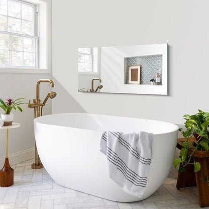 CILIBER Frameless Mirror, 20x40 Inch Bathroom Mirrors for Wall, Rectangle Bathroom Vanity Mirrors with Polished Edge, Hangs Horizontally or Vertically for Bathroom, Bedroom and Living Room