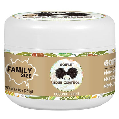 8.8 OZ Edge Control Wax for Women Strong Hold Non-greasy Edge Control Smoother Edge Wax, Edge Wax Styling Gel Edge Control for Black Hair No Flaking, Strong Hold Water-based Edge Stay Gel Coconut