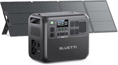 BLUETTI AC200L Solar Generator Kit, 200W Solar Panel (Ships Separately) Included, 2048Wh LiFePO4 Battery Backup w/ 4 2400W AC Outlets, 3600W Power Lifting, Portable Power Station for Camping, Home Use