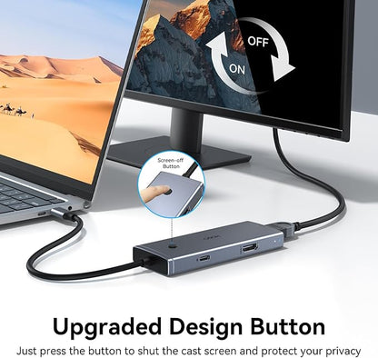 HODO Docking Station to Dual HDMI Monitors Adapter USB C to Dual HDMI Adapter 4K 60 Hz for Laptops Docking Station Dual Monitor with PD 3 USB Port Button Compatible for HP Elitebook Dell XPS 13 15 etc